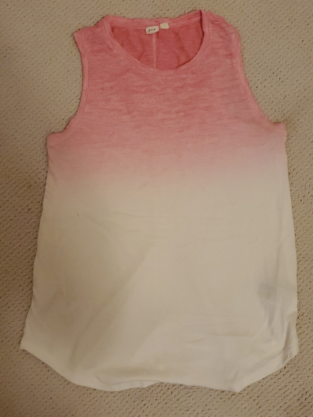 GAP M Pink-to-White Ombre Tank Top